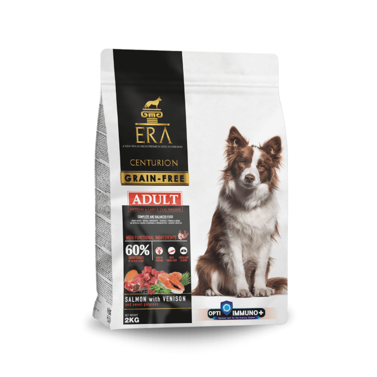 Alimento para perros de raza mediana y grande - Era centurión grain-free salmón y venado